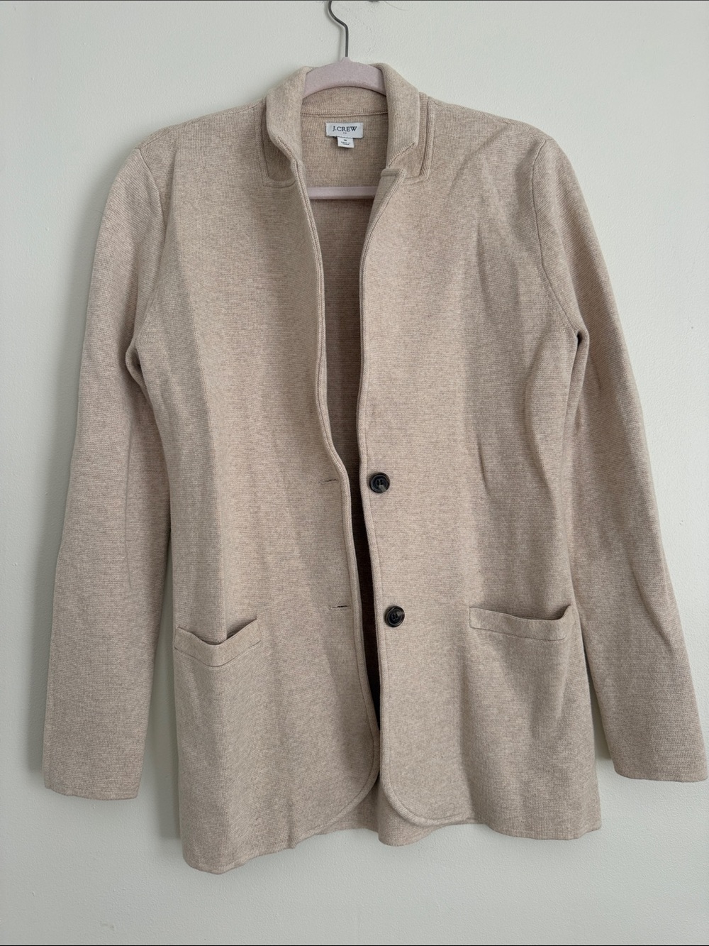 J. Crew Women's Beige Knit Blazer Jacket